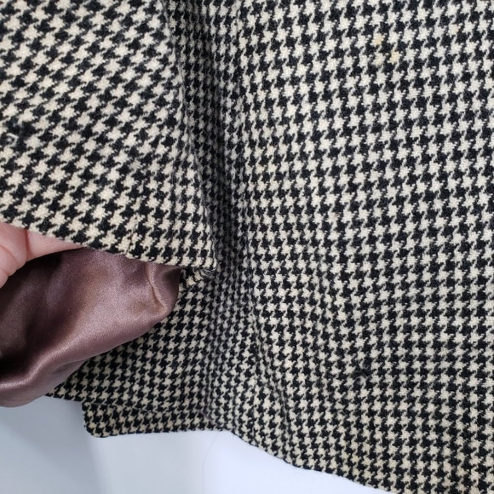 Houndstooth Pattern Riding Style Jacket Coat Small - Picture 7 of 10